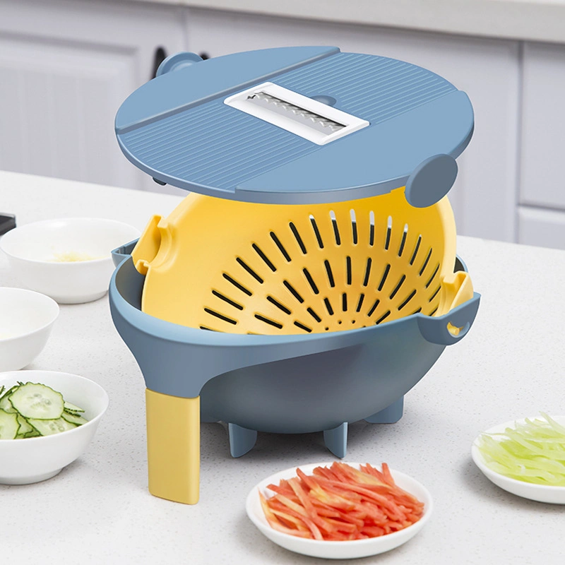 9-in-1 Multifunctional Rotate Chopper with Drain Basket Slicer Shredder Colander Wbb13856