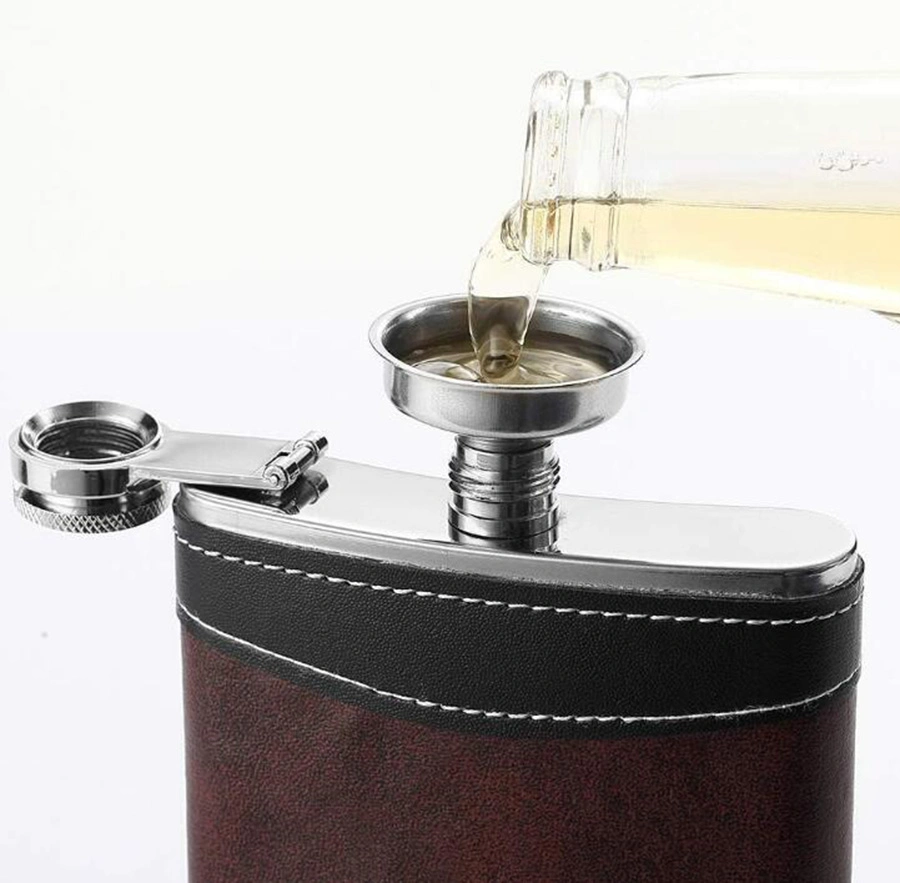 1 Pack 8 Oz Soft Touch Leather Wrap Hip Flask Para Liquor