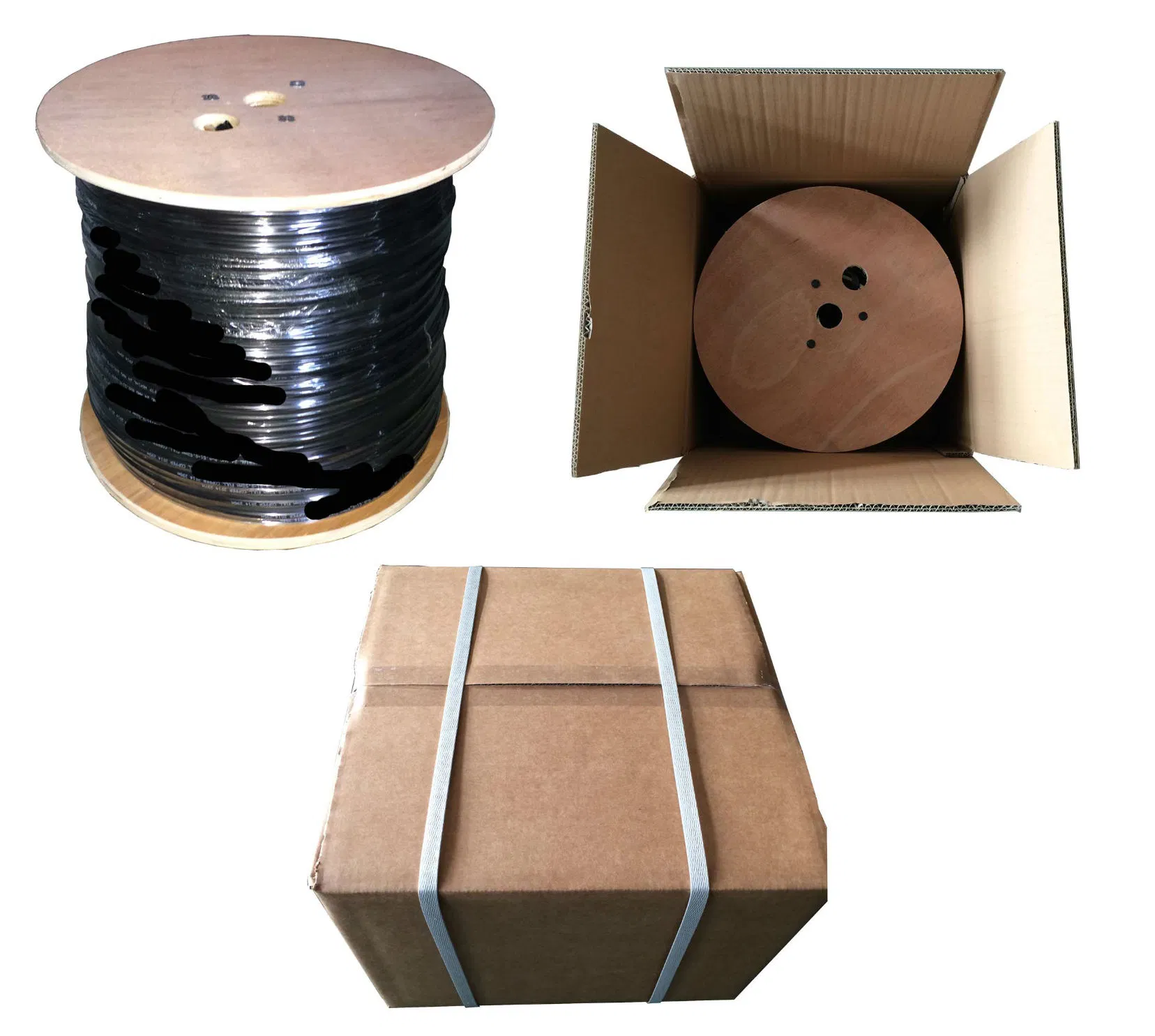 LAN Cat5e Siamese Cable with 2c/18AWG Power Wire 305m/Roll Wooden Reel Packing