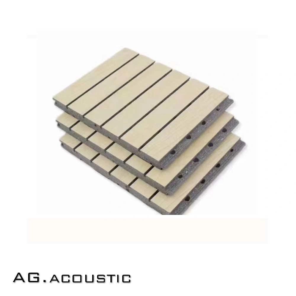 AG. Acoustic Red MDF Core Wood Timber Grooved Sound Absorption Wall Board