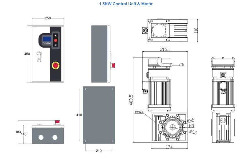 Industrielle PVC-Hochgeschwindigkeits-Türservosystem-Motor-Servo-Controller PE200b