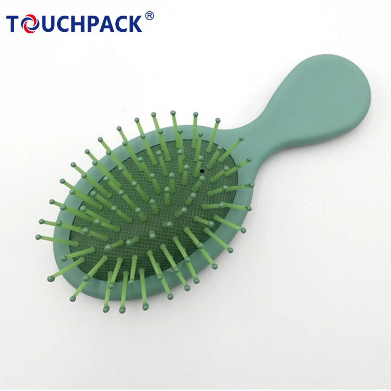 Hot Sale Rubber Handle Plastic Cushion Detangling Wet and Dry Hair Brush