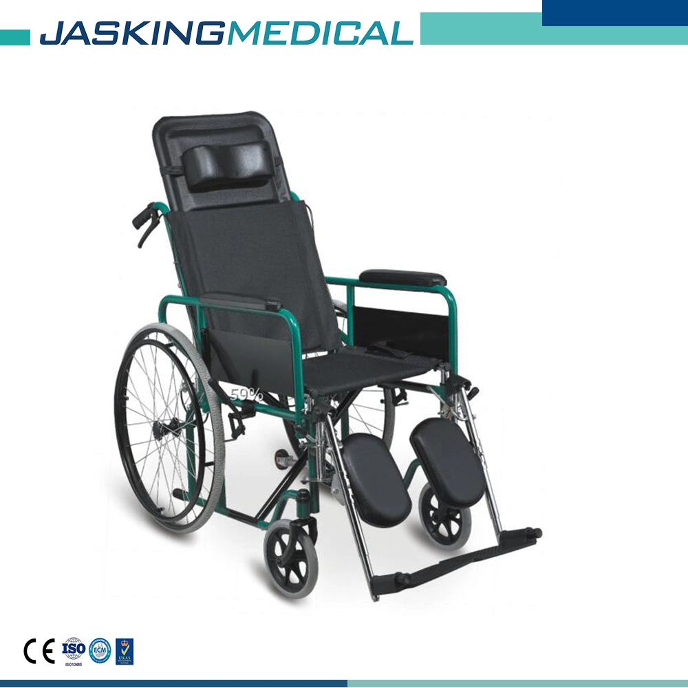 Powder Coating Steel Reclining High Back Manual Wheelchair (JX-864GC-46)