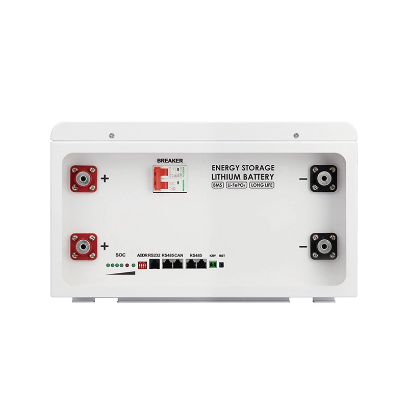 Pantalla Digital Wall-Mounted Blanco Smart Grid híbrido de 48V de litio baterías LiFePO4 de hierro de 10kwh de energía doméstica Sistema de almacenamiento de energía solar 48V 100Ah batería