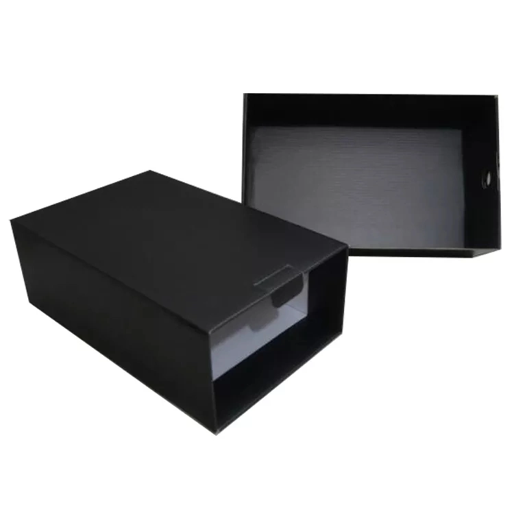 Luxury Black Slide out Sneaker Sport Shoes Box Packaging Corrugated Printing with Custom Logo