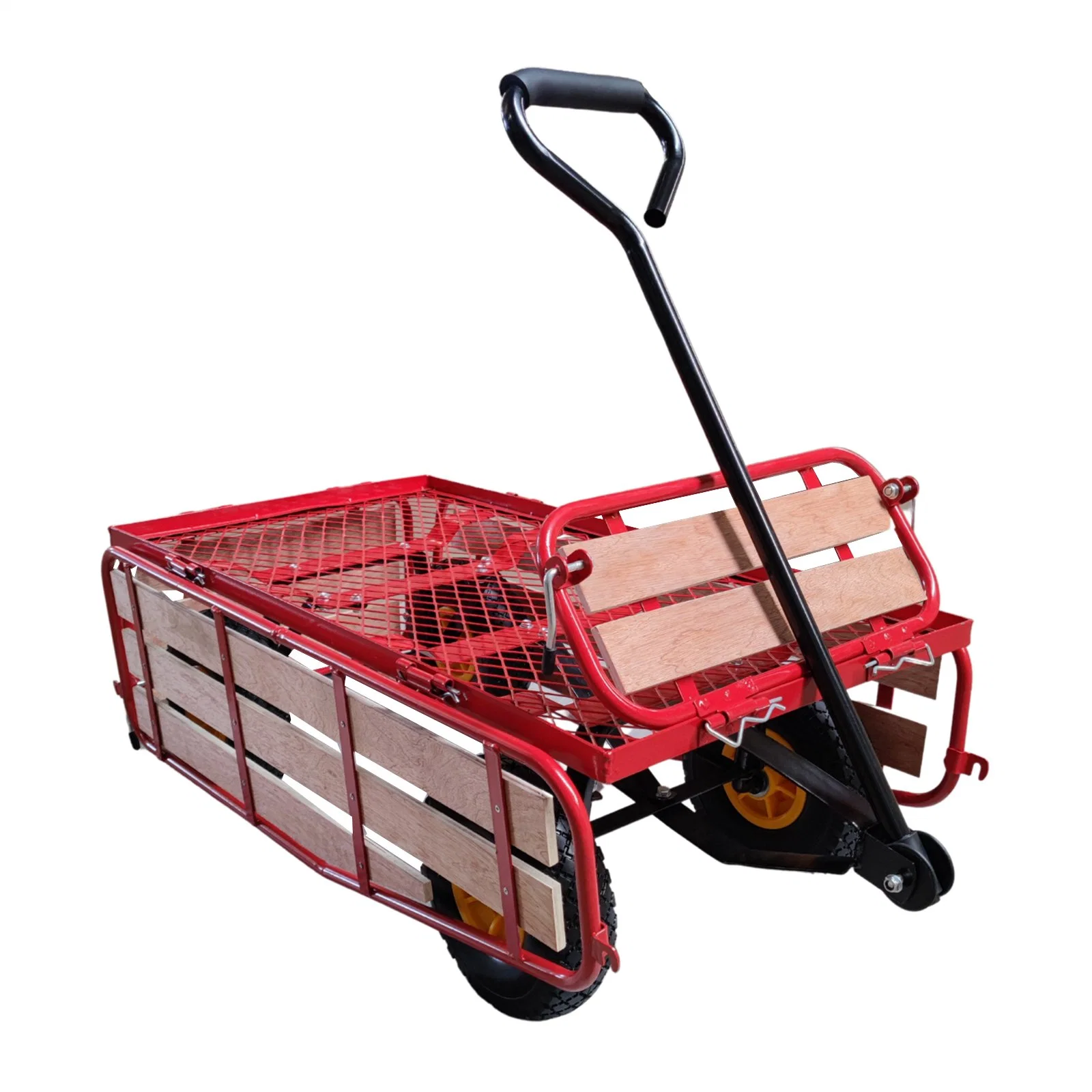 Tc1802 Garden Cart Utility Wagon Trolley Hand Truck Cart with Wooden Railing