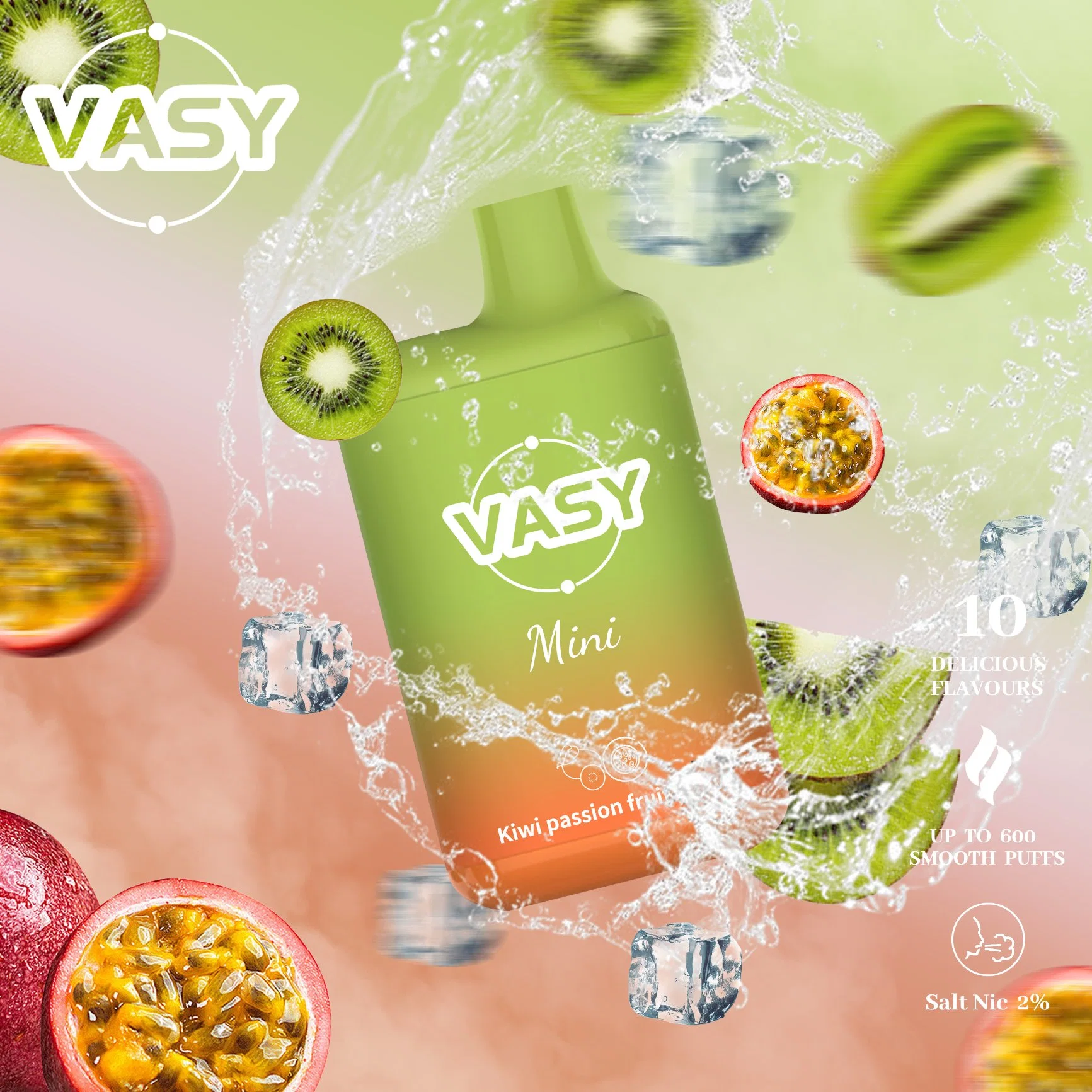 Wholesale Vasy Mini 600 Puffs Popular Flavor Kiwi Passion 20mg Disposable Electronic Cigarette