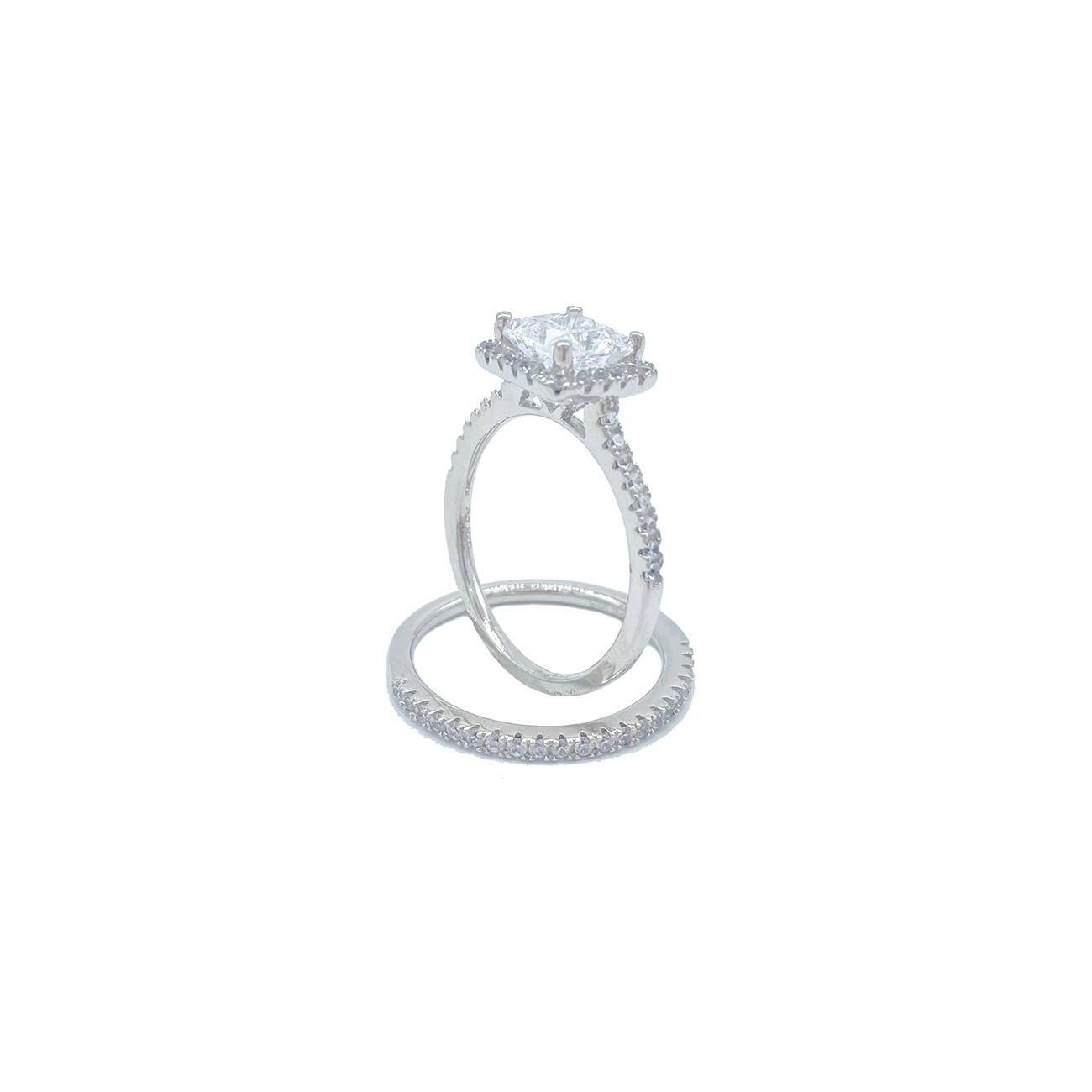 Bijoux de mode en argent 925, or 10K, 14K, 18K avec zirconium, bague de fiançailles classique pour femmes