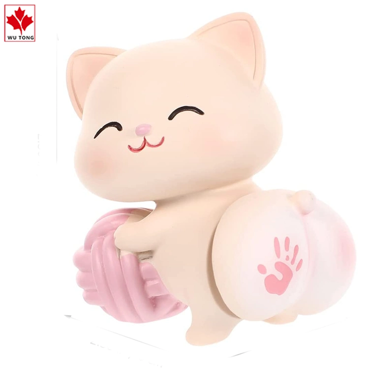 Car Dashboard Decoration Shaking Butt Cat Figurine Resin Cake Ornament