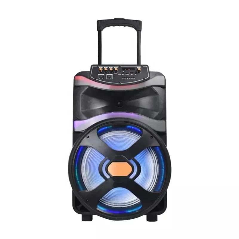 Mejor altavoz para exteriores Karaoke LED Diseño de Moda ligera altavoz 12 Altavoz Bluetooth inalámbrico recargable de carro de woofer de pulgada