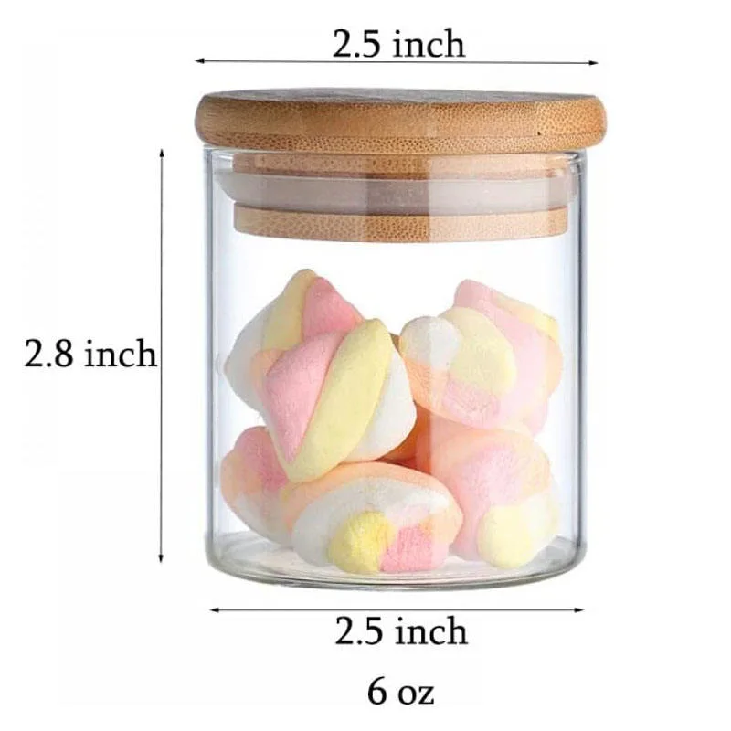 Cheap Price Airtight Clear Tea Cookie Canister Food Glass Storage Jar and Bottle with Bamboo Lid