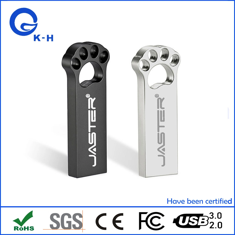 محركات أقراص USB المحمولة سعة 64 جيجابايت من مدلاة الذاكرة المعدنية سعة 16 جيجابايت من Cat Foot