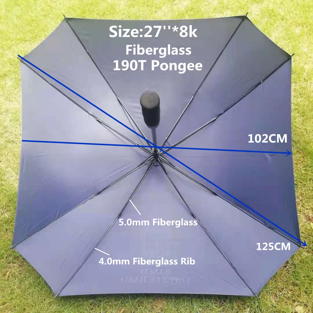 Outdoor Promotional Windproof Customized 27&prime; &prime; Rain Straight Square Golf Umbrella