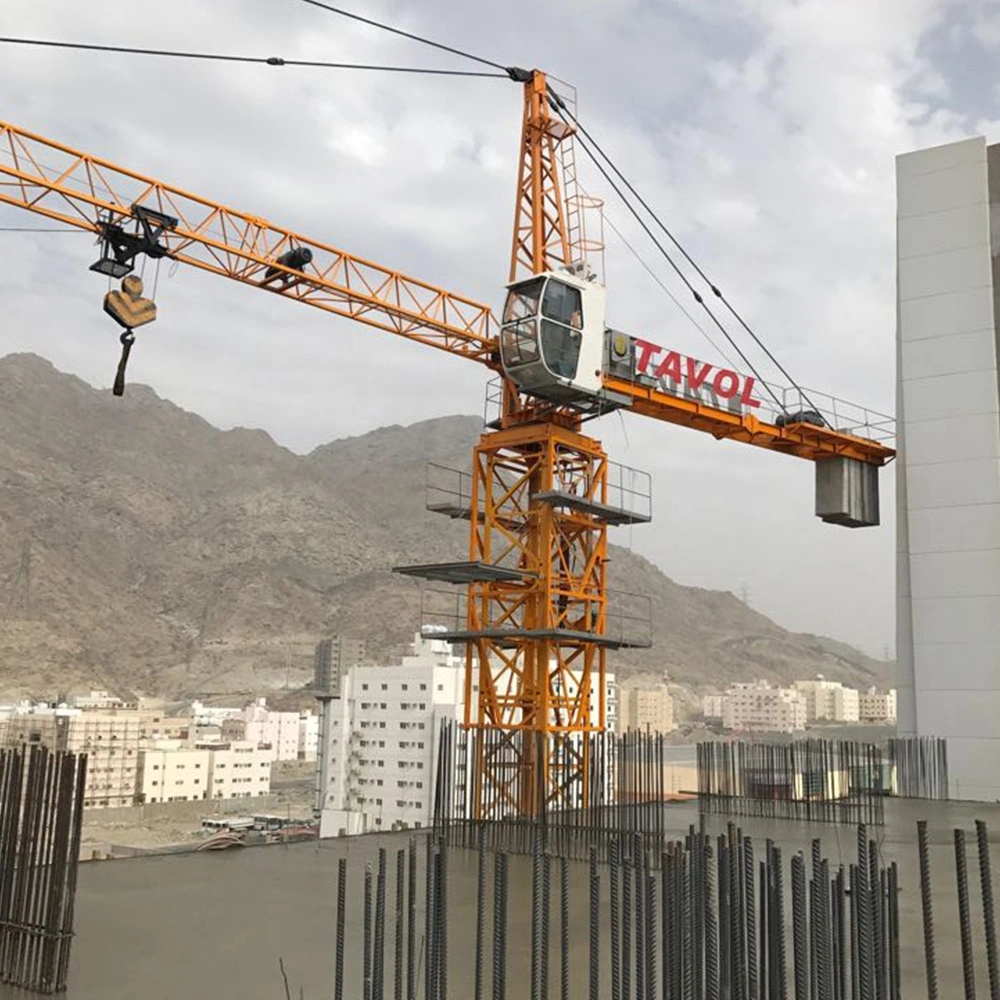 Grue de chantier à tête de marteau auto-érigée de 10 tonnes.