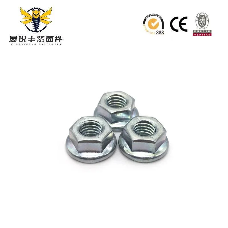 Premium Customized Galvanized Carbon Steel Round Self Locking Platedhex Flange Nut M3-M50