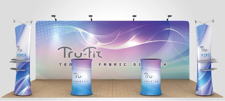 Event Display Banner Stand with Easy Set-Up and Aluminum Pipe Snake Shape