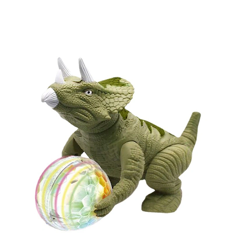 Electric Dinosaur Toy Mechanical Crawling Boy Light Sound Triceratops Simulation Model Early Education Gift