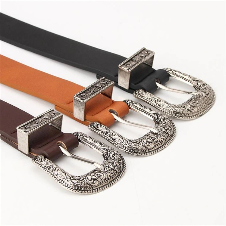 Original Factory Hot Sale Ladies Pin Buckle Belts Black Fashion Waistband Jeans Dresses Skirt Decoration Belt for Women