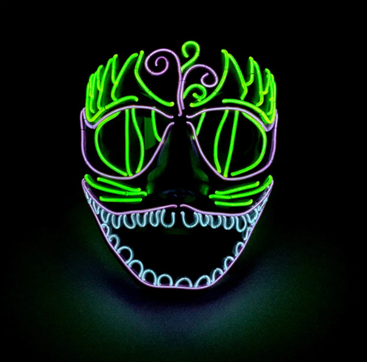 EL mascarar o Dia das Bruxas e gritos de máscara de flash de LED Neon de terceiros