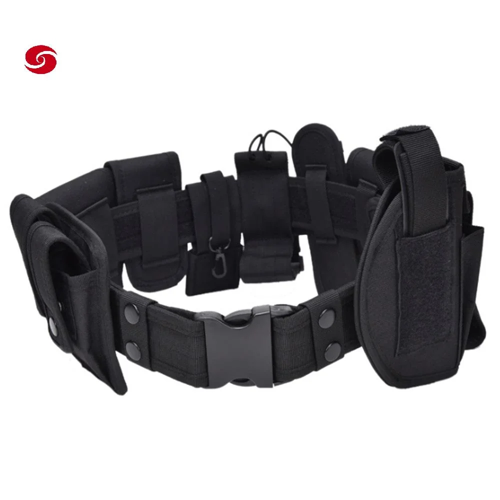 Police Belt Outdoor Training Nylon Belt Bag Multifunctional Tactical Military Belts with Pocket and Pouches