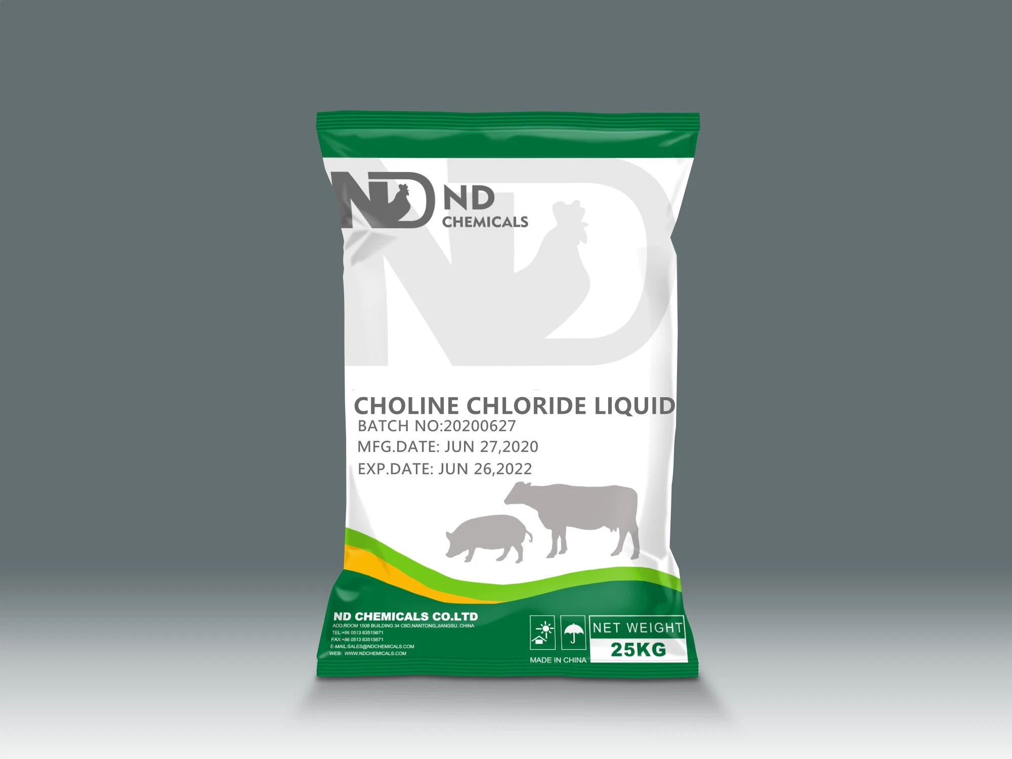 Choline Chloruro de maíz COB 50% 60% 70% Grado de alimentación con La mejor calidad