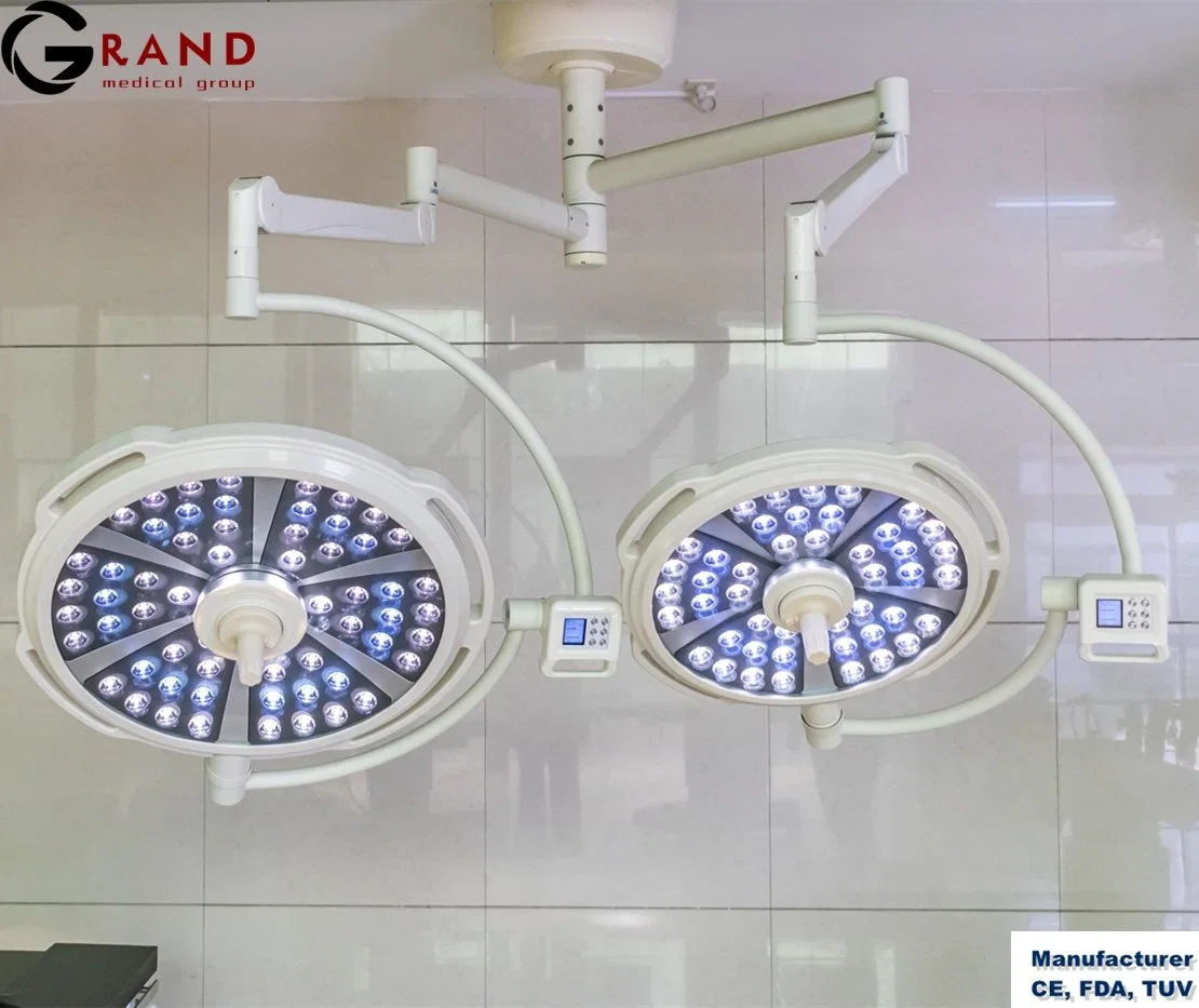 Best Selling Hospital Equipment Ceiling Mounted LED Double Head Shadowless Operating Theatre Surgery Lamp