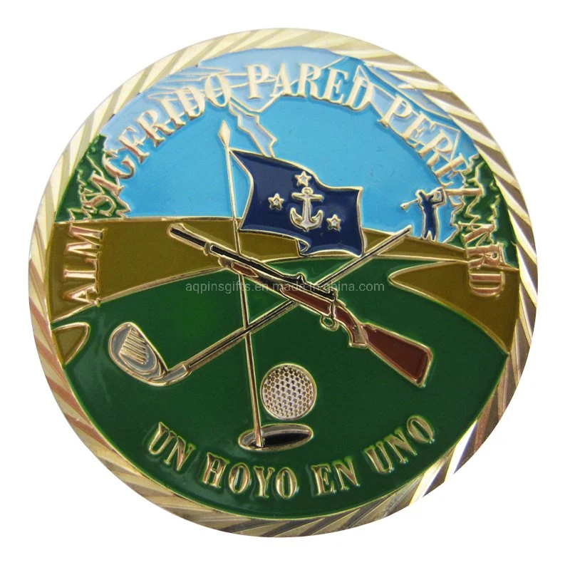 La policía de la Marina Militar de Conmemoración de la Paz Verde Bandera Nacional de oro de recuerdos Challenge Award Coinchina Venta caliente de recuerdos de esmalte y de la Policía Militar Moneda (223)