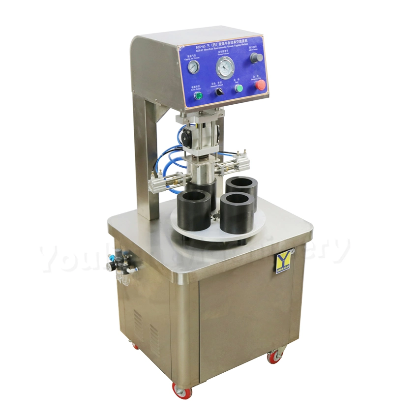 Bzx-65-4 Small Desktop Lid Vacuum Pneumatic Screw Half Semi Automatic Bottle Capping Machine for Jar Glass Bottles