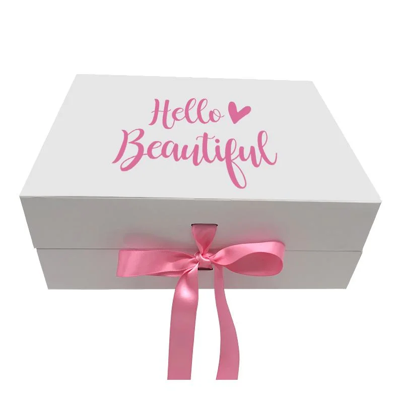 Großhandel/Lieferant Custom Printing Luxus Hochzeit Bevorzugungen Geschenk Flip Box Kleider Verpackung Magnetische Faltschachtel mit Band