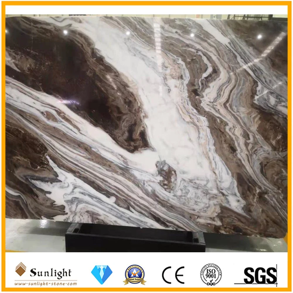 China paisaje natural de la pintura piso de piedra de mármol marrón Azulejos baño