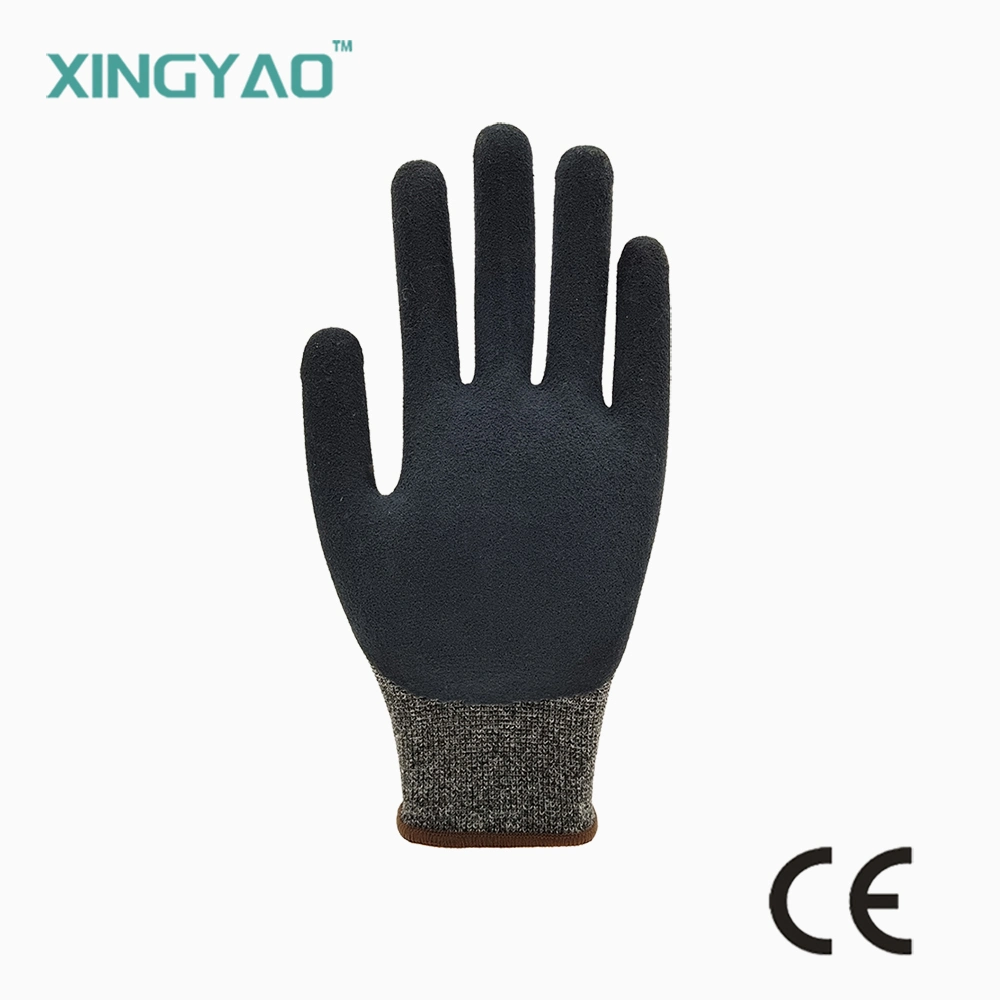 FactoryShop En388 Anti Cut Resistant ANSI A5 Hppe Liner Grip Nitrile Sandy Palm Coated Cutting Work Safety Working Labor Industrial Gloves