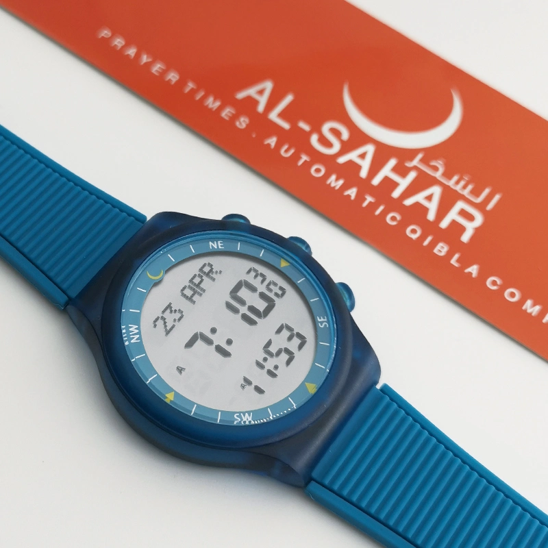 Digital Muslim Islamic Plastic Sport Qibal Compass Alarm Prayer Watch Azan