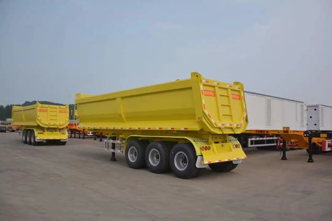 3axle Rear Dump Semi Trailer 40 Cubic Meter Dump Trailer 45 Cbm 3 Axles 60 Tons Hydraulic Cylinder Dump Trailer