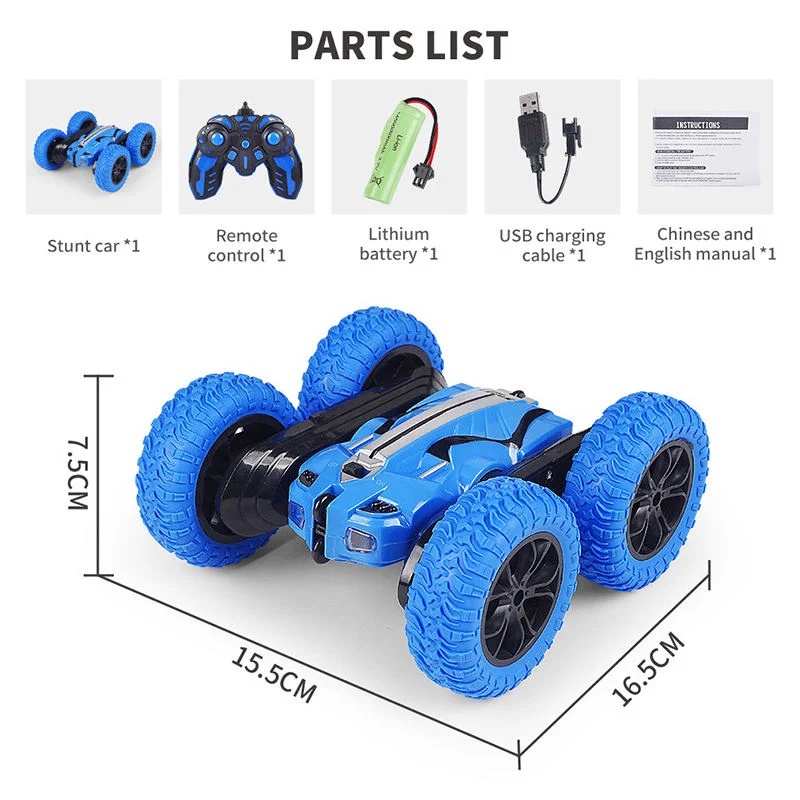 360 grados de rotación recargable coche de juguete RC Doble cara 3D Flip Climbing Bounce Transformer Radio Control remoto coche juguete