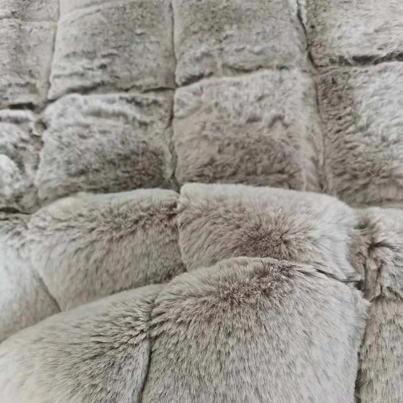 Poliéster Luxury Jacquard Soft Fabric of Plush Fake Rabbit Fur Microfibra de los hometextiles