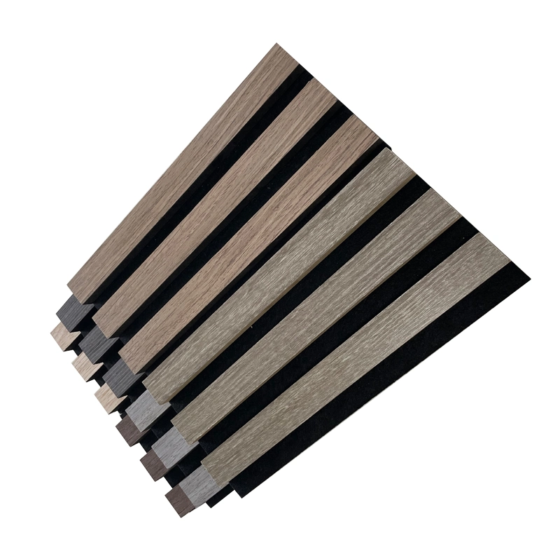 Wooden Slat Acoustic Panel MDF Slats Techonology Veneer Akupanels Nice Decoration Effect