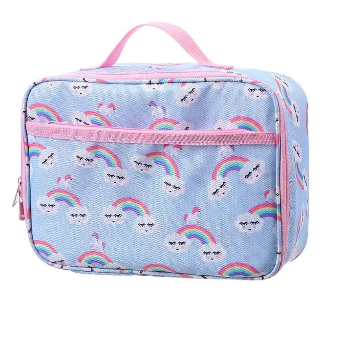 Aohea Lightweight Cute Printing Shoulder Kids Lunch Bag Cooler Bag Student Lunch Bag for Boys Girls