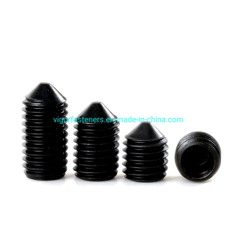 Alloy Steel Black Hexagon Socket Set Screws with Cone Point DIN914 45h Set Screw Ml40cr