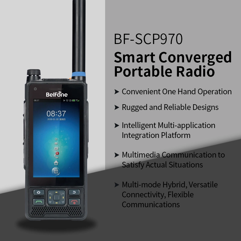 Belfone Hybrid Rugged Two Way Radio Ptt Walkie Talkie Bf-SCP970 2.5W Tier3