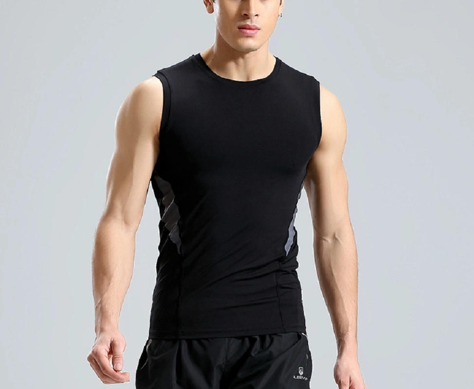 Men Sleeveless Muscle Tank Tops Sport Vest Quick Dry Fitness Athletic Compression Undershirts Wyz14449"