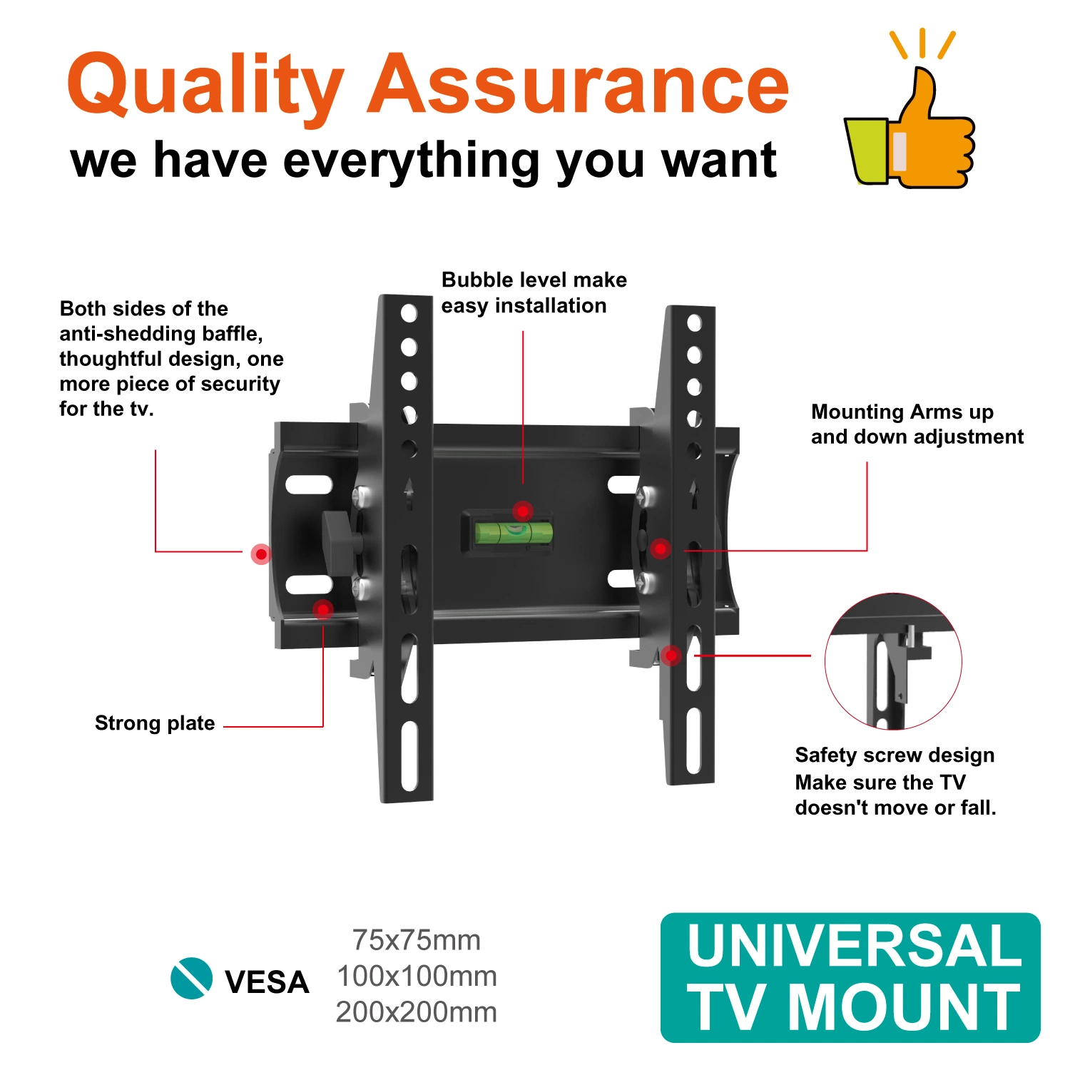 Soporte de TV LCD inclinable ajustable universal