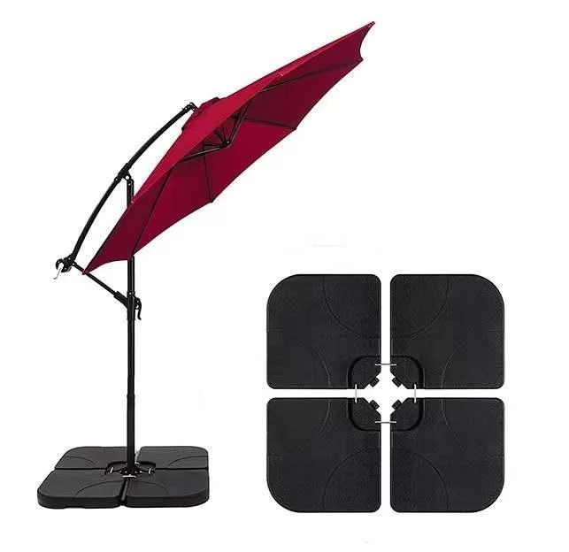 Water Filled Cantilever Parasol Plastic Patio Umbrella and Base