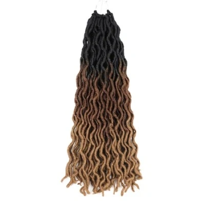 Synthetic Gypsy Locs Extension Braids Wavy Curly Crochet Braids Hair Goddess
