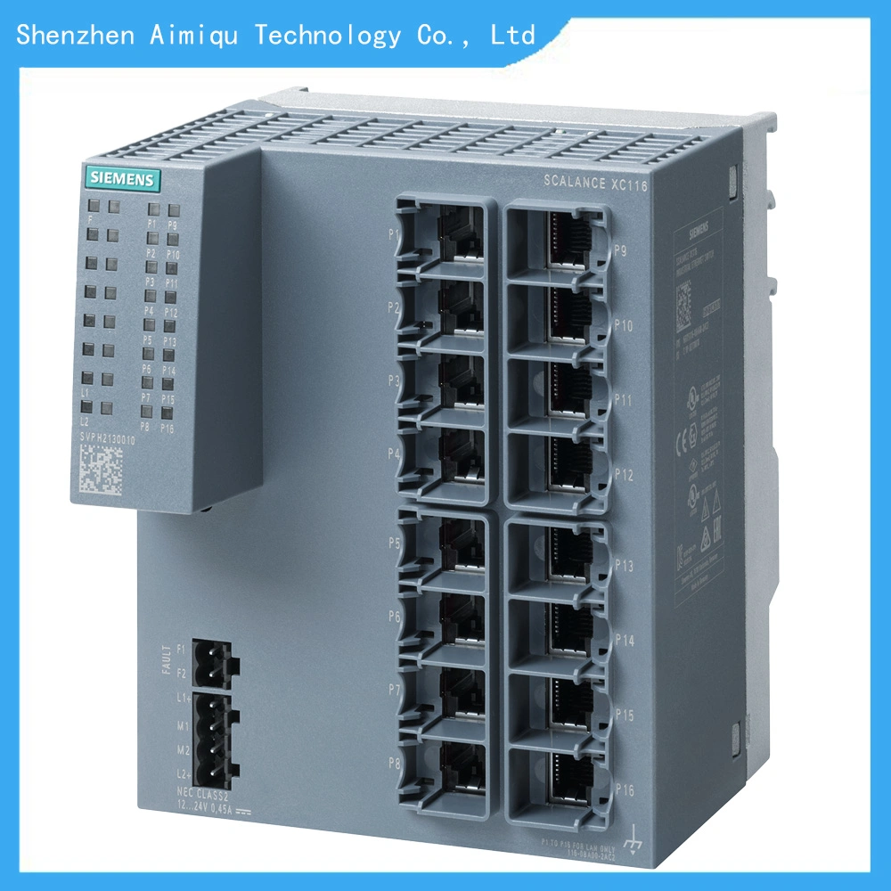 Novo comutador Ethernet Industrial IE não gerido 16X 6gk5116-0ba00-2AC2 Scalance Xc116 Portas RJ45 de 10/100 Mbit/S.