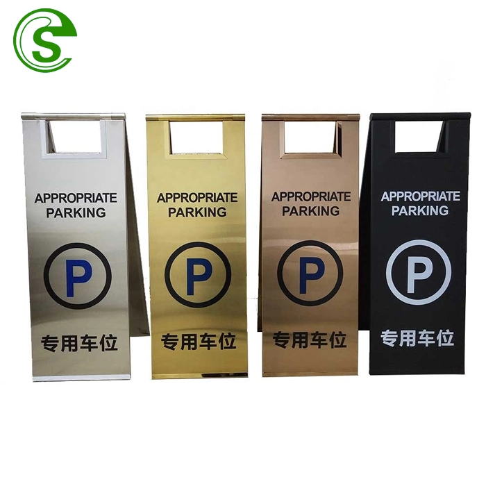 Anti Rust Stainless Steel Folded No Parking Sign Barricade Caution Sign Board