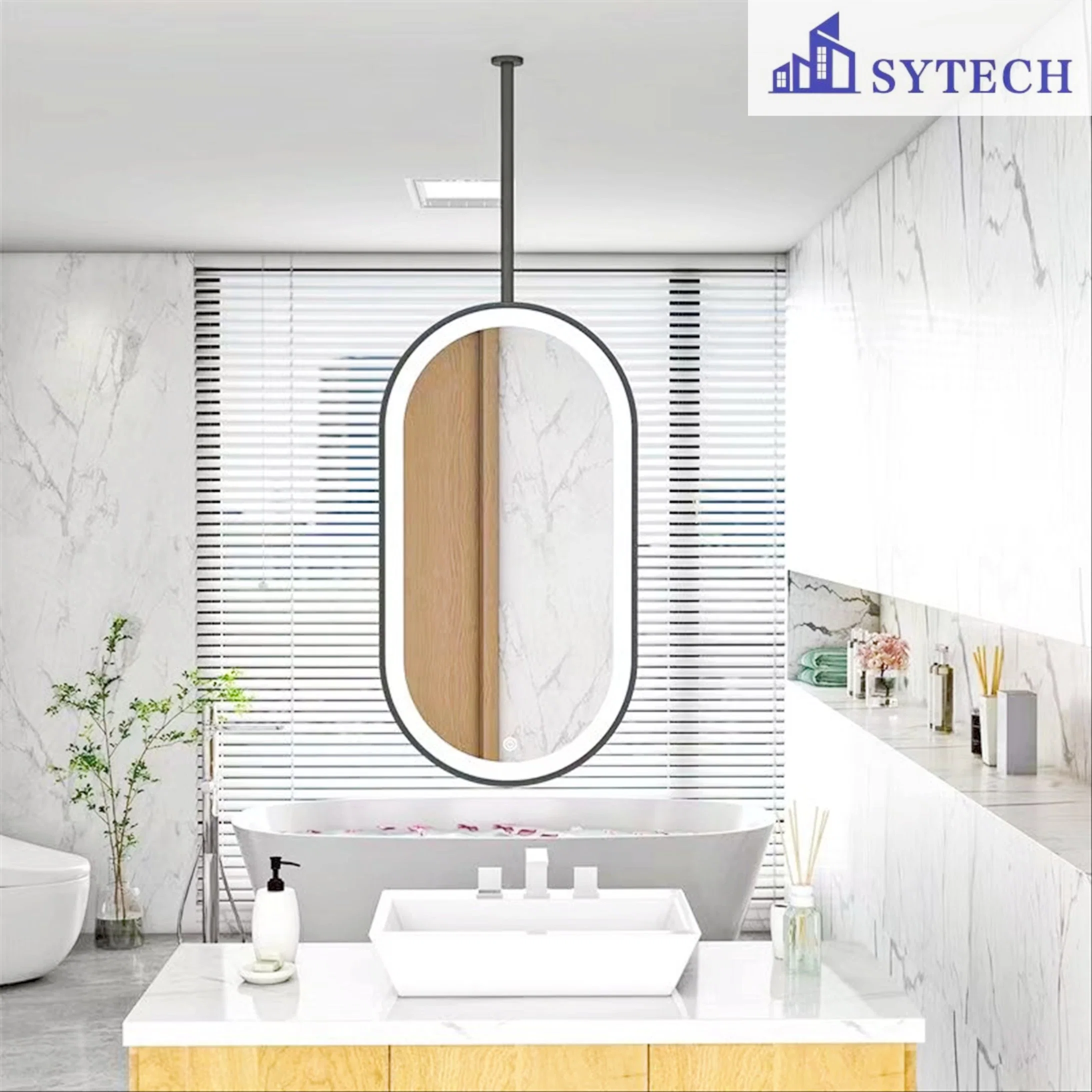 New Fashion Design Frameless Samrt Wholesale/Supplier Home Decoration Oval Round Shape Aluminum Iron Wall LED Mirror/Bathroom Furniture/Float Glass/LED /Tempered Glass