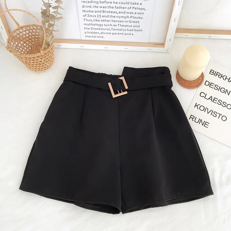 Colorful Stylish Vintage Cute High Waisted Shorts Wide Leg Short with Belt for Women and Girls