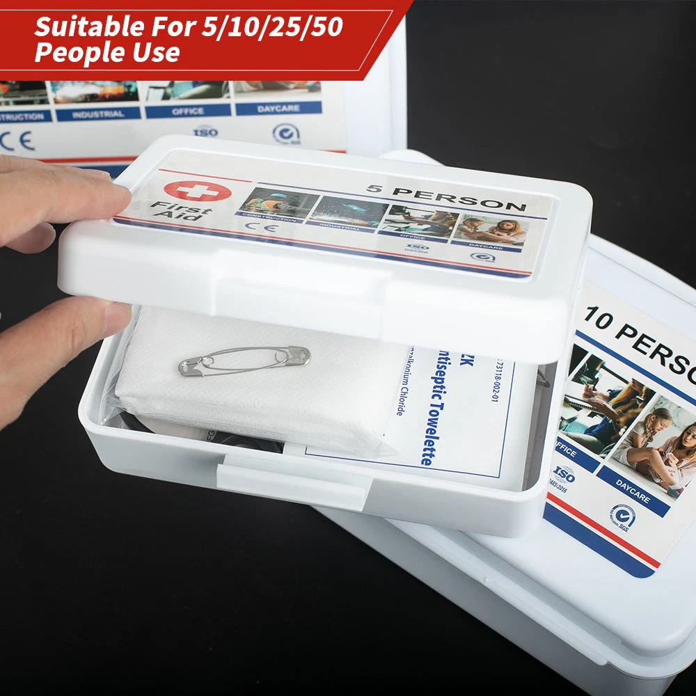 Custom Printed Small Plastic First Aid Kit Box Case for 100 People Wound Protect Life in Kitchen