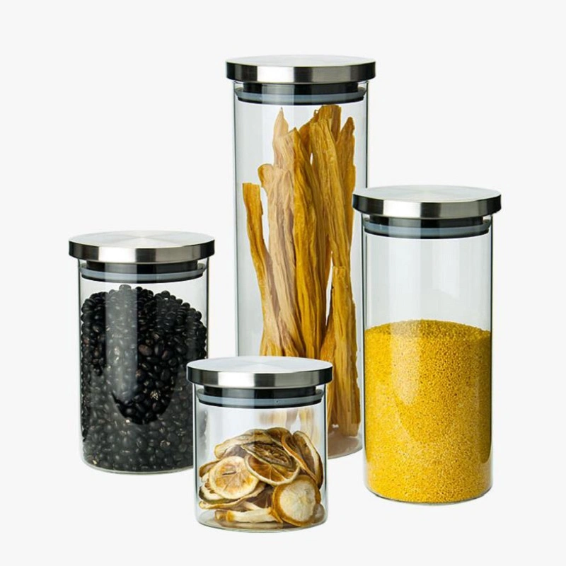 El tercero aprobado Spice Frasco Frasco de Vidrio Cristal Cristal estaño puede sazonar condimentar Jar olla con tapa