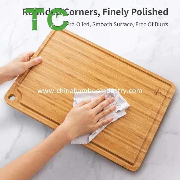 Wholesale/Supplier Bamboo Cutting Board, Bamboo Chopping Board with Juice Groove Wooden Chopping Board Kitchen Butcher Block with Hanging Hole